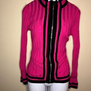 2 piece Bellini Pink and Black Cardigan set